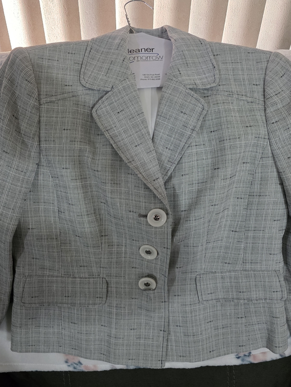 Evan Picone Gray Textured Three-Button Suit